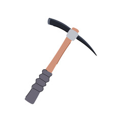 pickax pickaxe cartoon. pickaxe rock, chisel silhouette, pictogram equipment pickax pickaxe sign. isolated symbol vector illustration
