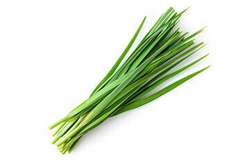 a bunch of green onions on a white surface