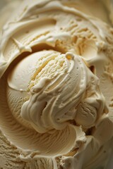 Delve into the creamy swirls of vanilla ice cream, its luscious texture and rich aroma enchanting