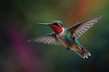 Fototapeta premium A colorful macaw with a bright red beak perched on a tree branch