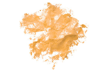 Shiny orange brush watercolor painting isolated on transparent background. watercolor png