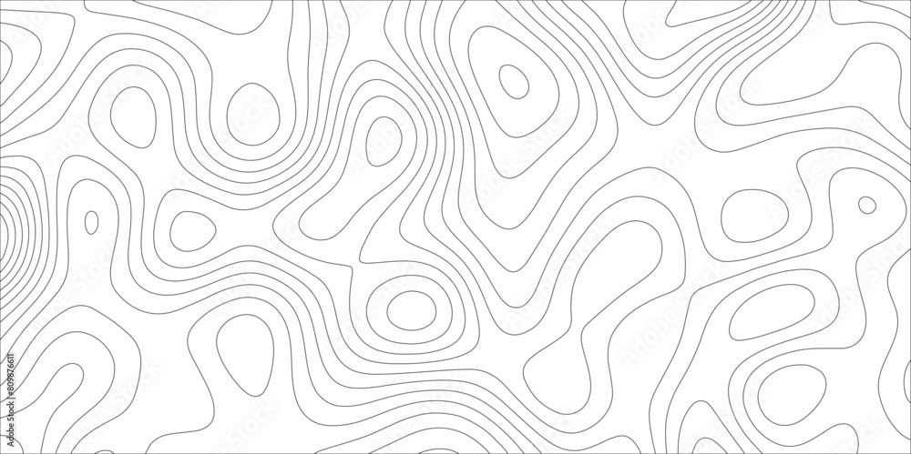 Fototapete ocean topographic line map with curvy wave isolines vector illustration. abstract topographic contou