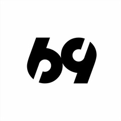 Unique abstract 69, 59 number logo design.