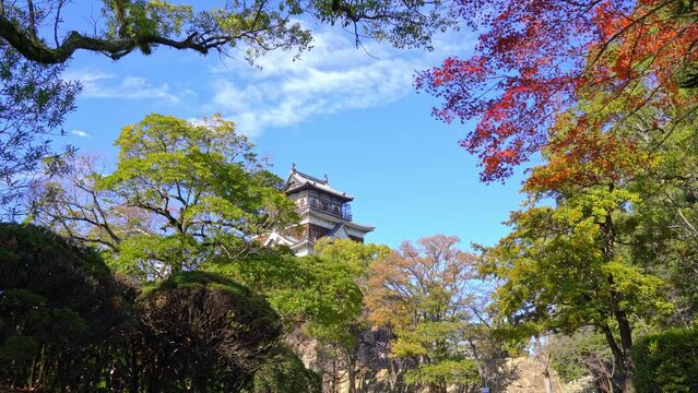 Hiroshima Castle at autumn in Japan