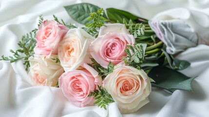 Obraz premium Pastel blooms serenade. a minimalist celebration of delicate spring flowers in soft pastel colors
