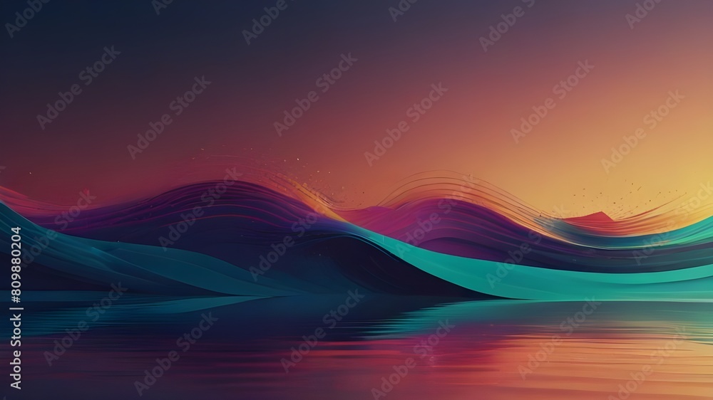 Poster poster with dynamic waves. vector illustration in minimal style. abstract background generative ai