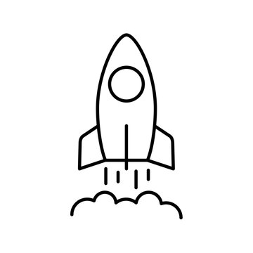 recommend clip art: Rocket ship outline icon. Editable stroke. Isolated vector illustration 
