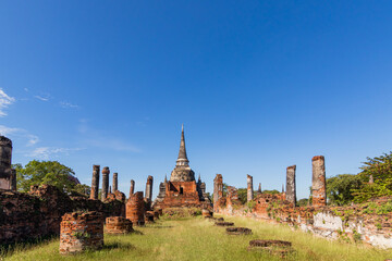 Obraz premium World Heritage Wat Phra Sri Sanphet at Ayutthaya, Thailand