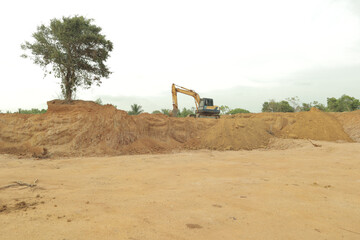 Heavy Machinery: Excavator Working on Site