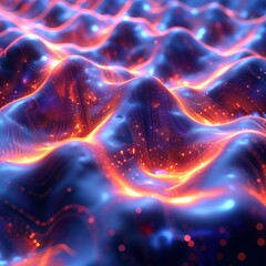 Abstract representation of soundwaves in vibrant neon colors