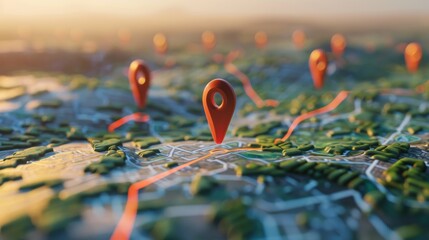 Simple 3D map marker on the map