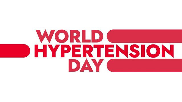 World Hypertension Day colorful motion graphics seamlessly loopable text animation on a white background great for awareness about world hypertension day in may