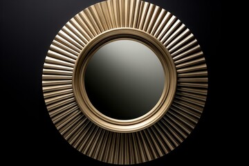 Minimalist Stylish round mirror. Wall house. Generate Ai