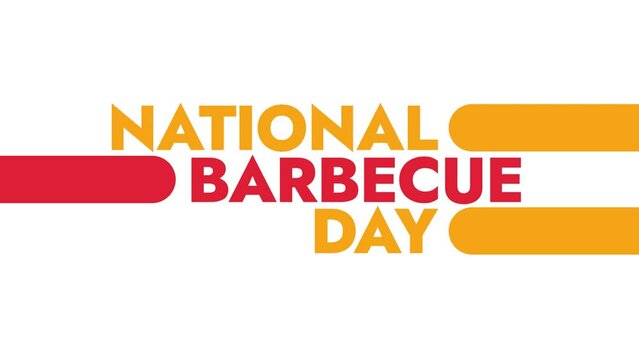 National Barbecue Day colorful motion graphics seamlessly loopable text animation on a white background great for wishing and celebrating national barbecue day on 16 may