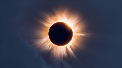 Obraz premium A solar eclipse casting a dramatic shadow