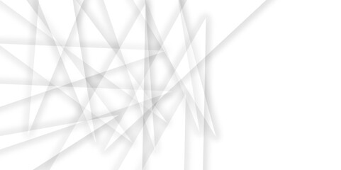 Abstract Minimal Geometric background with triangular bright light with soft shadows as pattern. White minimal line design. baseness technology and communication concept Decoration arrow design.