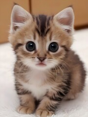 Tabby Ginger Cat Animal Realistic Photo Illustration Art	
