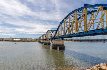 Ponte Ferroviaria de Portimao, railway bridge build by Gustavo Eiffel before the Eiffel Tower, in...