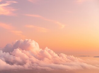 Pink sky with clouds that looks like cotton