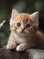 Tabby Ginger Cat Animal Realistic Photo Illustration Art	
