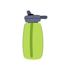 flask reusable water bottle cartoon. blank thermo, product plastic, black container flask reusable water bottle sign. isolated symbol vector illustration