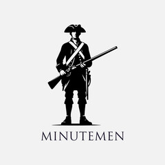 Minuteman Soldier Standing and Holding a Rifle