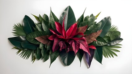 Obraz premium Exotic jungle leaves forming a stunning botanical collage