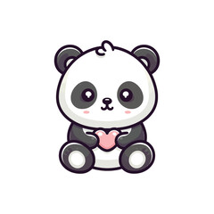 Fototapeta premium Vector panda isolated flat illustration