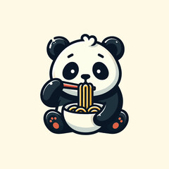 Vector panda isolated flat illustration