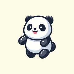 Fototapeta premium Vector panda isolated flat illustration