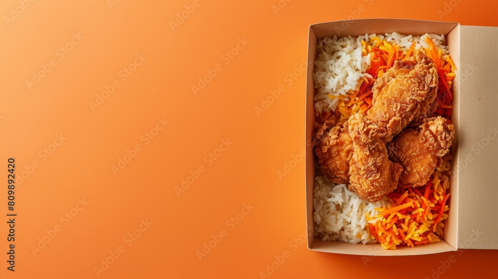 Sticker Meal box chicken that cooking crispy fried meal box delivery copy space - Stickers