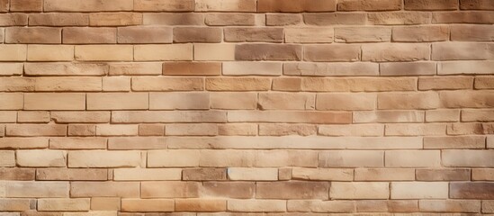 A beige brick wall provides a textured background for a copy space image