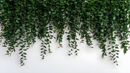 Lush green foliage forming a natural backdrop against plain white background