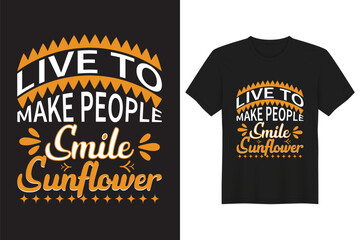 Smile Sunflower Typography, Vintage, Hand drawn, Bulk, Vector, handwritten T-shirt Design
