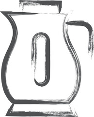 家電関連の筆書き単品イラスト　電気ポット