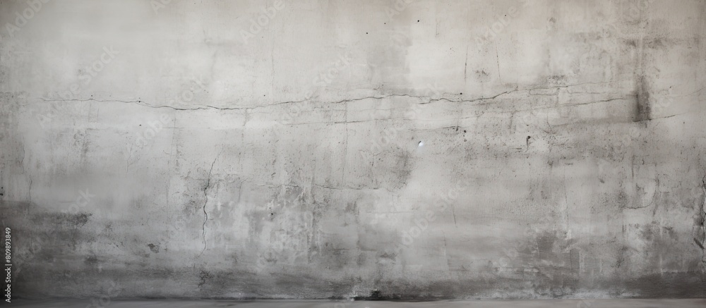 Poster The weathered gray cement wall serves as a textured background featuring ample copy space for text