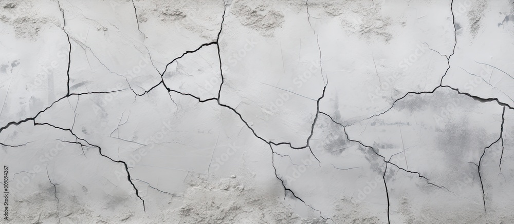 Aufkleber The close up view captures the intricate details and cracks on the white aged concrete walls creating a visually compelling copy space image