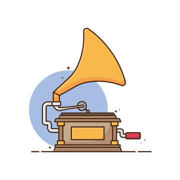 recommend clip art: Illustration gramophone vector flat cartoon design style.
