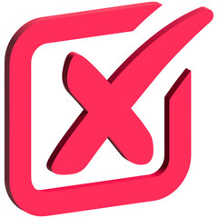 3d wrong icon, 3-dimension confirm and cancel sign of making agreement, positive or negative symbol