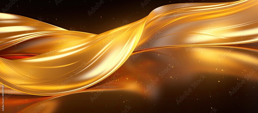 Poster a vibrant golden serpentine streamer against a background perfect for adding custom images. creative