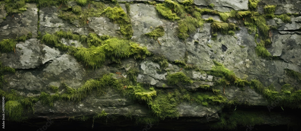 Aufkleber geological theme background with a close up copy space image of a textured natural rock covered in l