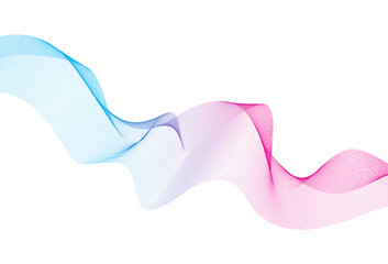 Abstract colorful wave lines on white background. Modern colorful wavy lines pattern design element. Wave lines art, Curved smooth design