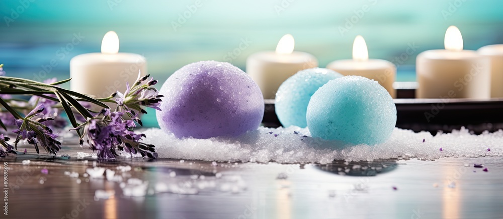 Poster at home indulge in the soothing experience of salt bath bombs infused with essential oils for a rela