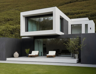 modern house with a garden