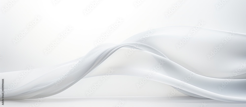 Poster White background with an isolated silk ribbon providing ample copy space in the image