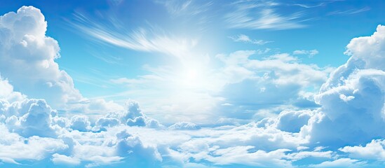 A vibrant summer sky filled with light blue hues. Creative banner. Copyspace image