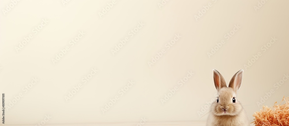 Aufkleber a charming copy space image featuring a small bunny design set against a lovely beige backdrop