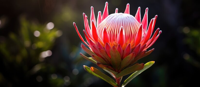 A beautiful king protea flower with a copy space image