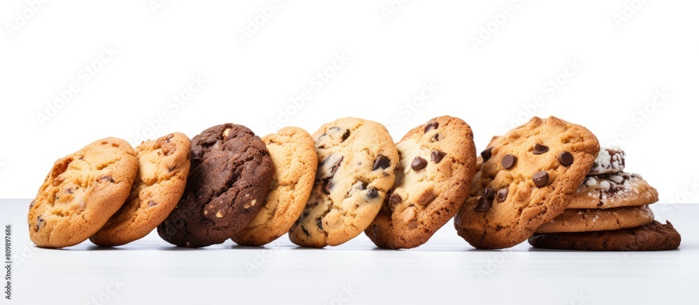 Poster A delightful copy space image of delicious cookies captured up close against a pristine white backdrop