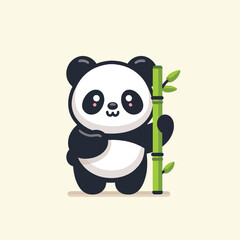 Naklejka premium Vector panda isolated flat illustration